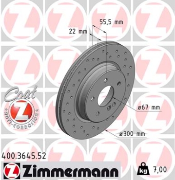 Zimmermann Sport Brake Disc for MERCEDES-BENZ CLK (C208) rear
