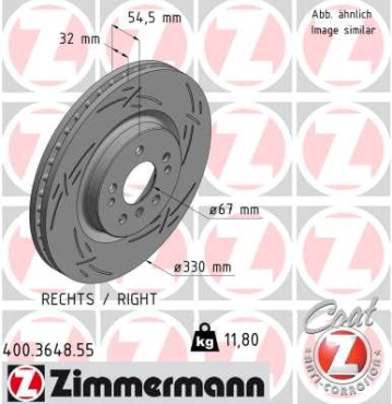 Zimmermann Brake Disc for MERCEDES-BENZ R-KLASSE (W251, V251) front right