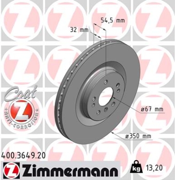 Zimmermann Brake Disc for MERCEDES-BENZ M-KLASSE (W164) front