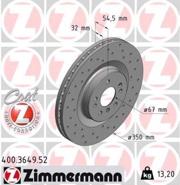 Zimmermann Sport Brake Disc for MERCEDES-BENZ R-KLASSE (W251, V251) front