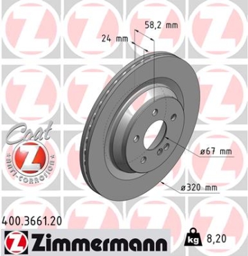 Zimmermann Brake Disc for MERCEDES-BENZ S-KLASSE Coupe (C216) rear