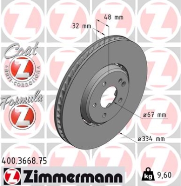 Zimmermann Bremsscheibe Formula Z für MERCEDES-BENZ C-KLASSE T-Model (S202) vorne links