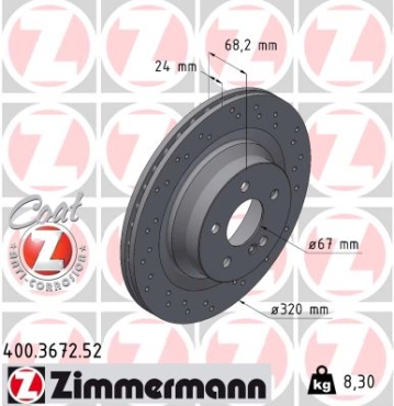Zimmermann Sport Brake Disc for MERCEDES-BENZ E-KLASSE (W211) rear