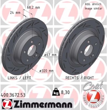 Zimmermann Sportbremsscheibe Black Z für MERCEDES-BENZ CLS (C218) hinten