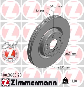 Zimmermann Brake Disc for MERCEDES-BENZ M-KLASSE (W166) front