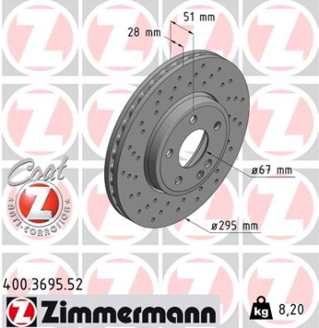 Zimmermann Sport Brake Disc for MERCEDES-BENZ GLA-KLASSE (X156) front