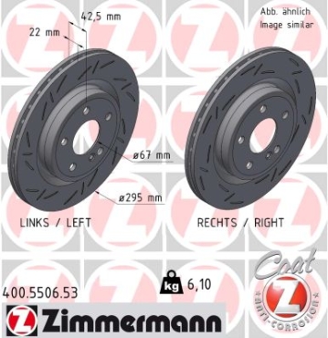 Zimmermann Sportbremsscheibe Black Z für MERCEDES-BENZ CLA Shooting Brake (X117) hinten