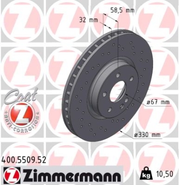 Zimmermann Sport Brake Disc for MERCEDES-BENZ VITO Mixto (Double Cabin) (W447) front