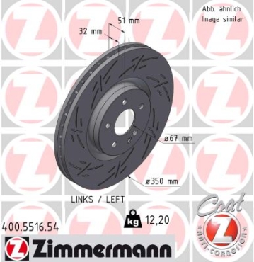 Zimmermann Sportbremsscheibe Black Z für MERCEDES-BENZ CLA Coupe (C117) vorne links