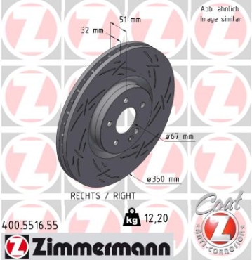 Zimmermann Sportbremsscheibe Black Z für MERCEDES-BENZ CLA Shooting Brake (X117) vorne rechts