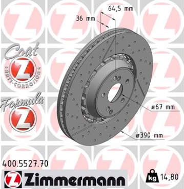 Zimmermann Bremsscheibe Formula Z für MERCEDES-BENZ C-KLASSE (W205) vorne