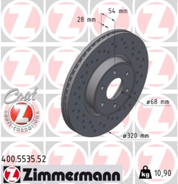 Zimmermann Sport Brake Disc for NISSAN NAVARA Pick-up (D23, D23T) front