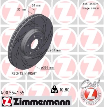 Zimmermann Sportbremsscheibe Black Z für MERCEDES-BENZ A-KLASSE Stufenheck (V177) vorne rechts