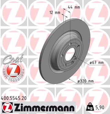 Zimmermann Brake Disc for MERCEDES-BENZ GLB (X247) rear