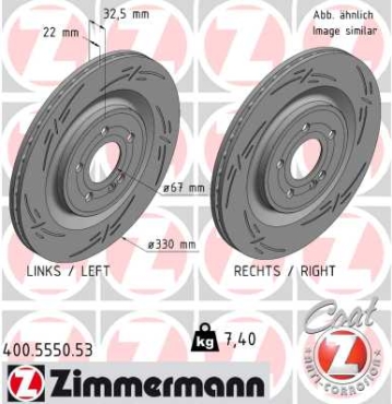 Zimmermann Sport Brake Disc for MERCEDES-BENZ A-KLASSE Stufenheck (V177) rear