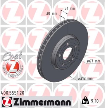 Zimmermann Brake Disc for MERCEDES-BENZ CLA Shooting Brake (X118) front