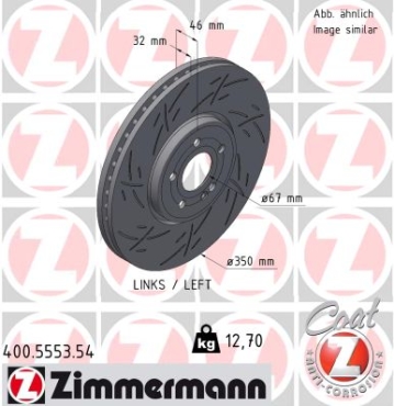Zimmermann Sportbremsscheibe Black Z für MERCEDES-BENZ A-KLASSE (W177) vorne links