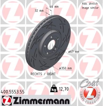 Zimmermann Sport Brake Disc for MERCEDES-BENZ A-KLASSE Stufenheck (V177) front right