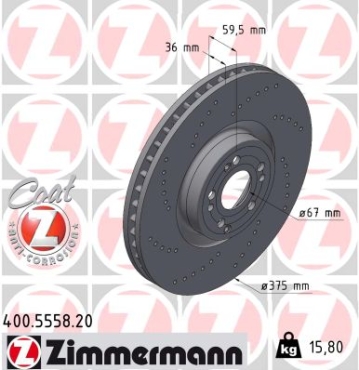 Zimmermann Brake Disc for MERCEDES-BENZ GLE (V167) front
