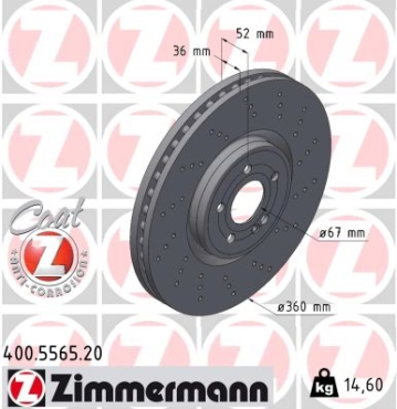 Zimmermann Brake Disc for MERCEDES-BENZ CLA (C118) front