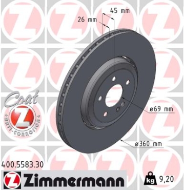 Zimmermann Brake Disc for MERCEDES-BENZ GLC Coupe (C254) rear