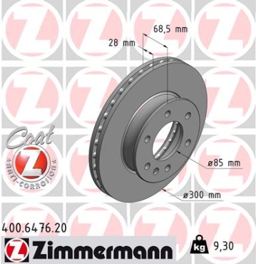 Zimmermann Brake Disc for MERCEDES-BENZ SPRINTER 3,5-t Pritsche/Fahrgestell (906) front
