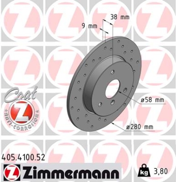 Zimmermann Sport Brake Disc for SMART FORTWO Coupe (450) front