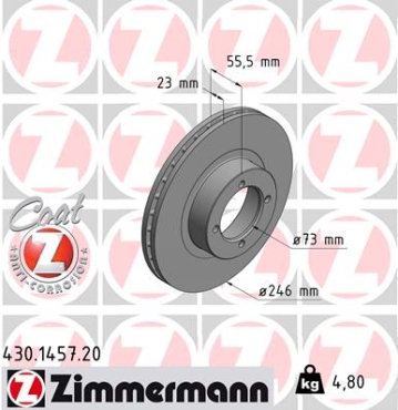 Zimmermann Brake Disc for OPEL REKORD E (17_-19_, 11_, 14_, 16_) front