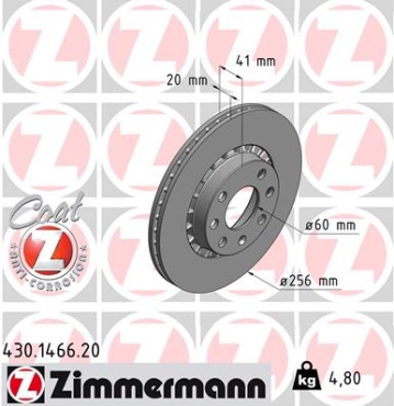 Zimmermann Brake Disc for OPEL TIGRA (S93) front