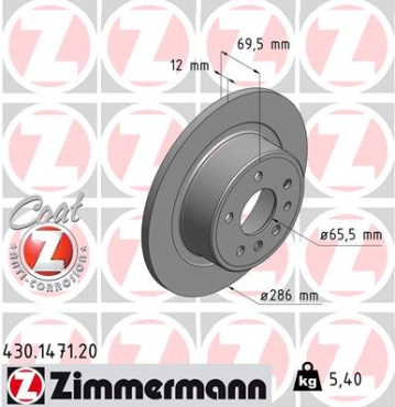 Zimmermann Brake Disc for OPEL OMEGA B (V94) rear