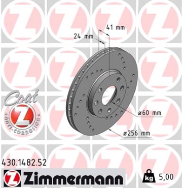 Zimmermann Sport Brake Disc for OPEL ASTRA G Kasten (F70) front
