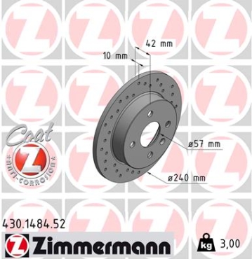 Zimmermann Sport Brake Disc for OPEL ASTRA G Stufenheck (T98) rear