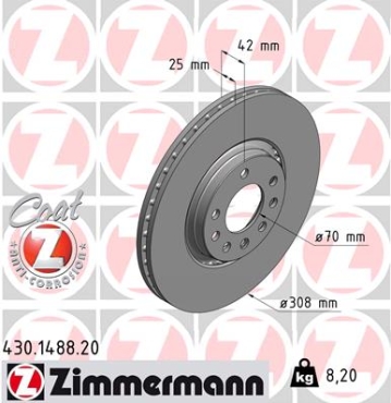 Zimmermann Brake Disc for SAAB 9-5 (YS3E) front