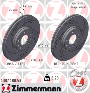 Zimmermann Sport Brake Disc for OPEL ZAFIRA / ZAFIRA FAMILY B (A05) front
