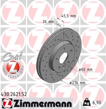 Zimmermann Sport Brake Disc for OPEL ASTRA J Stufenheck front