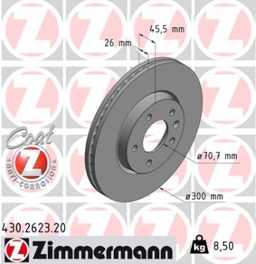 Zimmermann Brake Disc for CHEVROLET CRUZE (J300) front