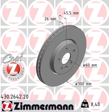 Zimmermann Brake Disc for OPEL ASTRA K Sports Tourer (B16) front