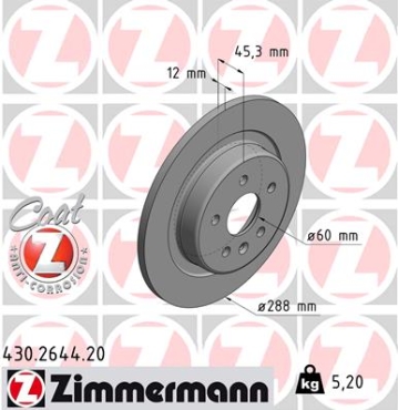 Zimmermann Brake Disc for OPEL ASTRA K Sports Tourer (B16) rear