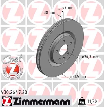 Zimmermann Bremsscheibe für OPEL INSIGNIA B Grand Sport (Z18) vorne