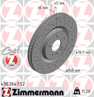 Zimmermann Brake Disc for OPEL INSIGNIA B Sports Tourer (Z18) front