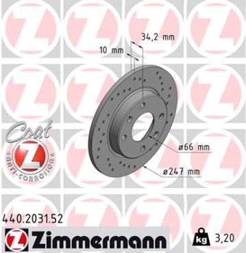 Zimmermann Sportbremsscheibe Sport Z für PEUGEOT 205 I (741A/C) vorne