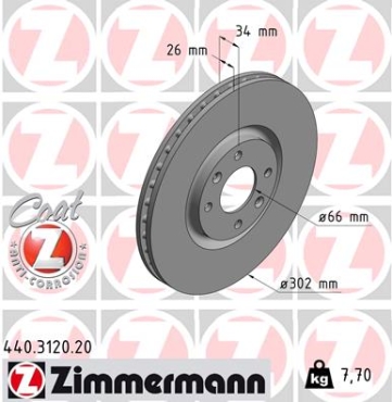 Zimmermann Brake Disc for PEUGEOT 208 (CA_, CC_) front