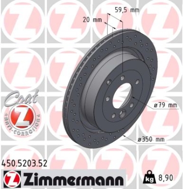 Zimmermann Sport Brake Disc for LAND ROVER RANGE ROVER SPORT (L320) rear