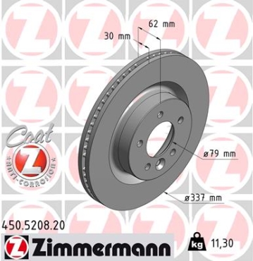 Zimmermann Brake Disc for LAND ROVER DISCOVERY III (L319) front