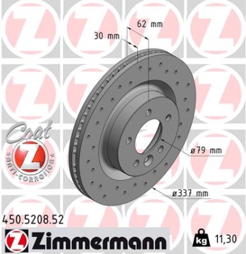 Zimmermann Sportbremsscheibe Sport Z für LAND ROVER RANGE ROVER SPORT (L320) vorne