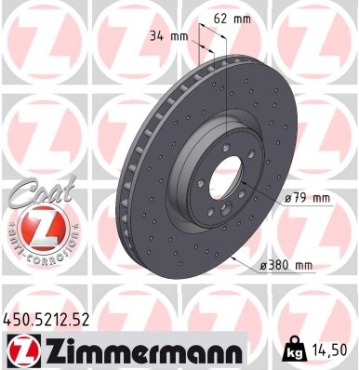 Zimmermann Sport Brake Disc for LAND ROVER RANGE ROVER SPORT (L320) front