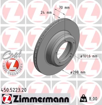 Zimmermann Brake Disc for LAND ROVER DEFENDER Pick-up (L316) front