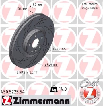 Zimmermann Sportbremsscheibe Black Z für JAGUAR E-PACE (X540) vorne links