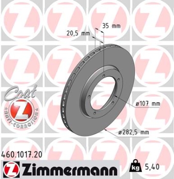 Zimmermann Brake Disc for PORSCHE 924 front