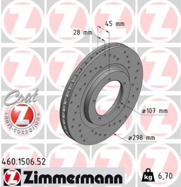 Zimmermann Sport Brake Disc for PORSCHE 944 front